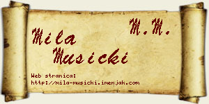Mila Mušicki vizit kartica